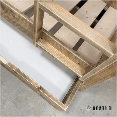 Stapelbed Lucas met lade van steigerhout