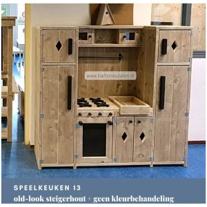 speelkeuken 13 old-look steigerhout groot