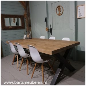 eettafel vintage eiken met v-groef zelf samen te stellen