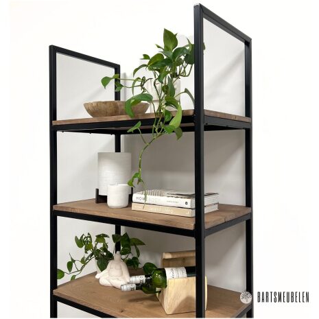 Boekenkast vintage van staal en eiken 4