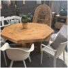 eikenhouten 8 hoek eettafel met houten onderstel eikenhouten 8-hoek eettafel met houten onderstel