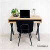 Bureau Eiken Mats met stalen X poten