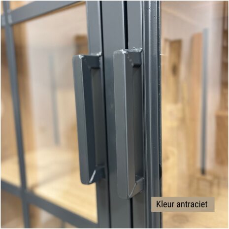 Vitrinekast industrieel Maya stalen frame antraciet