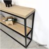 eiken sidetable met zwarte stalen frame industrieel Jort