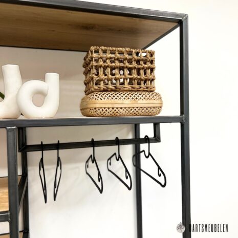 eikenhouten Garderobekast industrieel Elin