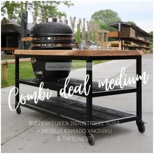 bbqtafel kamado combi deal medium industrieel suar