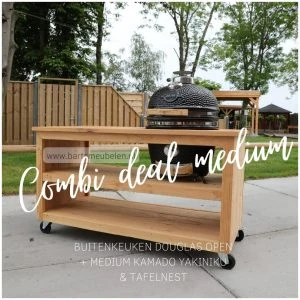 buitenkeuken hout kamado combi deal medium open Douglas