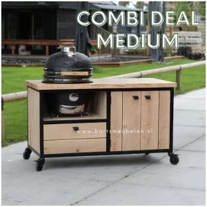 bbqtafel industrieel combi deal medium kamado Yakiniku