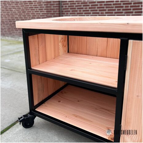 Stalen bbq tafel douglas opbergruimte