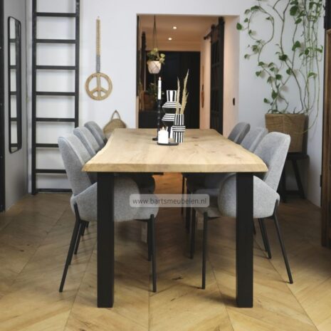 tafel boomstamblad 4 losse poten 8x8cm