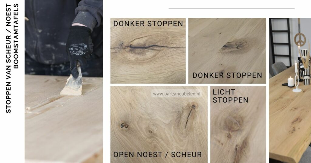 stoppen van scheur noest boomstamtafel stoppen van scheur noest boomstamtafel