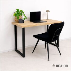 Industriele bureau Amber eiken en staal