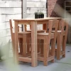 hoge tuintafel sanne met 4 barkrukken van douglas hout