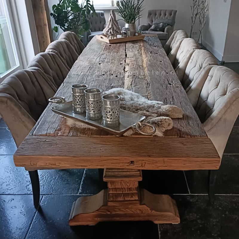 massief eikenhouten kloostertafel