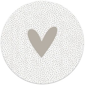 Tuincirkel wit met beige hart en dots patroon ⌀20cm