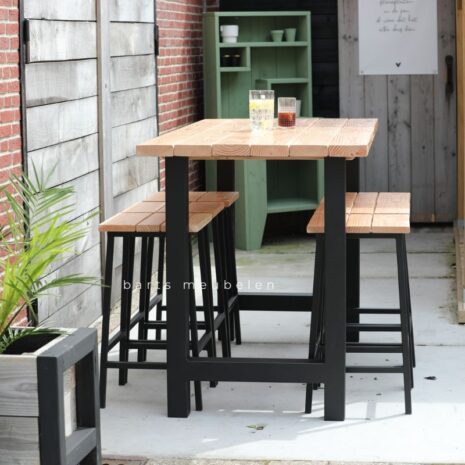 6 persoons bartafel set douglas met stalen frame - zij foto