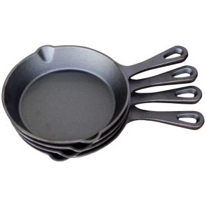 Keij Cast Iron - set van 4 gietijzeren pannen - 16cm - preseasoned