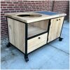 bbq tafel james van eikenhout met opbergkasten en lade