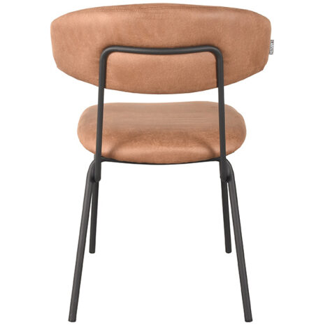 Eetkamerstoel ZackCognac Micro Suede achterkant