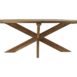 houten Eettafel tuin ovaal met kruispoot - 220x110x76 - Naturel - Oud teakhout