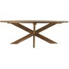 houten tuintafel ovaal met kruispoot - 240x110x76 - Naturel - Oud teakhout