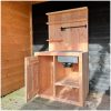 Douglas houten tuinkast + gasbarbecue inbouwset- Flame open deur