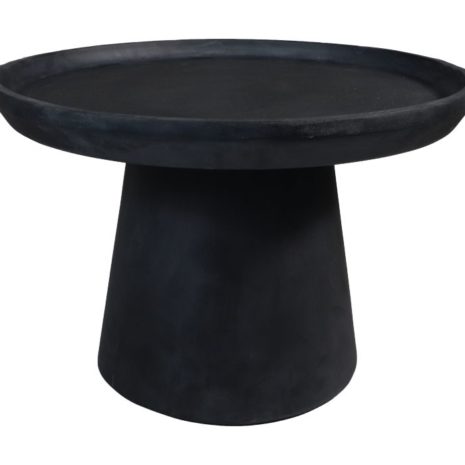 Zwarte bijzettafel Drum - 60x60x40cm mangohout