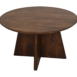 bovenaanzicht Ronde salontafel met kruispoot mat bruin - 80x80x45 - Mangohout