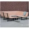 Loungebank U-vormig douglas met stalen frame zwart