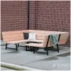 Loungebank U-vormig douglas + stalen frame