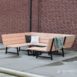 Loungebank U-vormig douglas + stalen frame