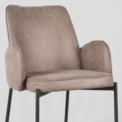 Label 51 Eetkamerstoel Joni Taupe micro suède