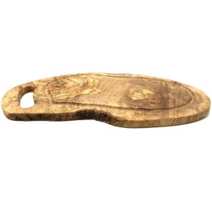 Houten steakplank ca. 45 - 49 cm met sapgleuf en griplip