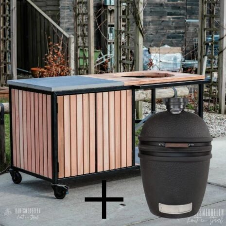 Eucalyptus buitenkeuken latjes + Bastard Large Urban Kamado