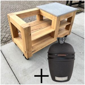 Buitenkeuken Robuust Oak + The Bastard Urban Large Solo Kamado