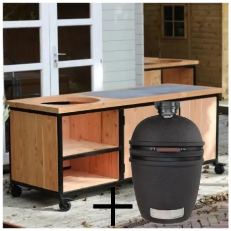 Douglas buitenkeuken Antwerpen industrieel + The Bastard Urban Large Solo Kamado