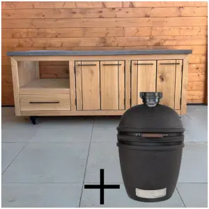 Eiken Buitenkeuken met Belgisch hardstenen blad + Bastard Urban Large
