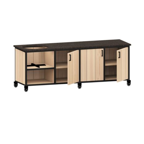 Buitenkeuken douglas Met Impala granieten blad met staal op wieltjes