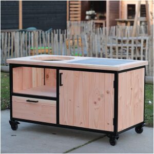 Douglas Houten BBQ tafel Charlie met stalen frame