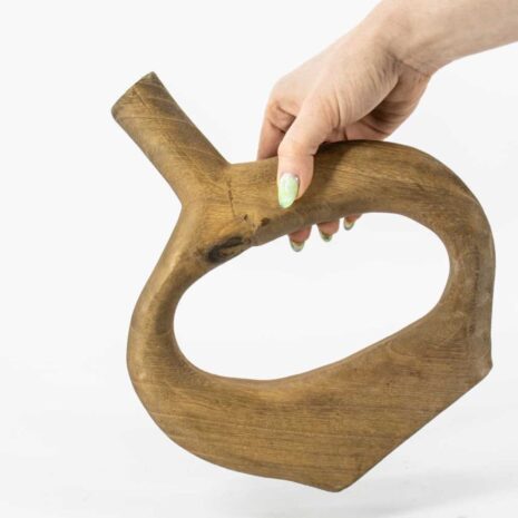 Houten donut vaas medium decoratie vaas