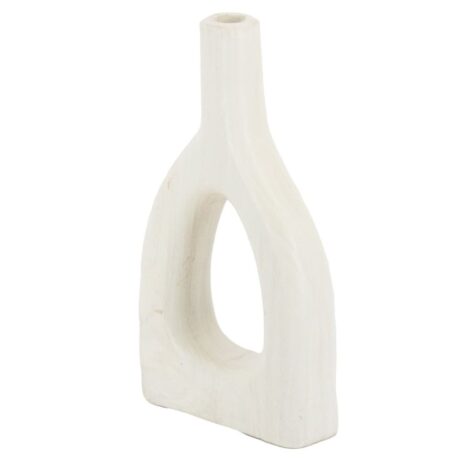 Houten vaas decoratie Wit