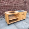 Kamado BBQ Tafel met tegel Douglas 180 cm voorraadmodel