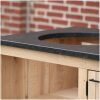 zwart gebrand geborsteld granieten blad eiken buitenkeuken