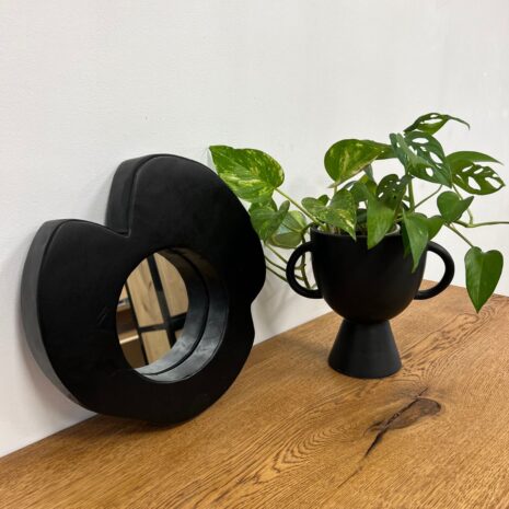 Boomstam spiegel zwart van hout