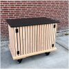 kamado tafel met granieten blad en Douglaslatjes