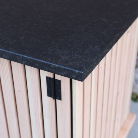 natuursteen blad zwart tuinkast douglas latjes