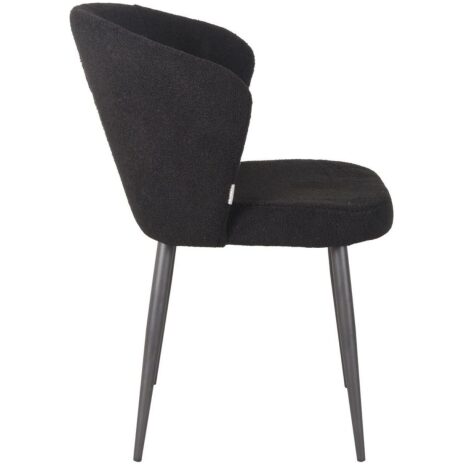 Label51 Eetkamerstoel Whirl Zwart Teddy Voorraadmodel zijkant