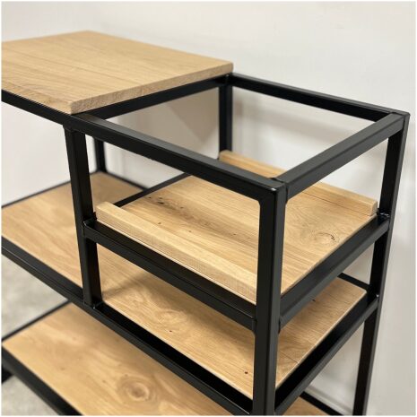 opbergruimten voor platen en LP eiken en staal