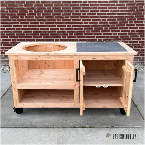 Buitenkeuken opbergkast met tegel 150 cm opbergkast