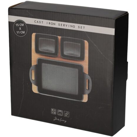 JENS Gietijzeren hapjes Serveerset Rechthoek